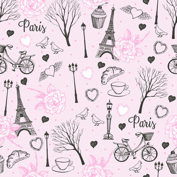  Graphic romantic pattern Paris
