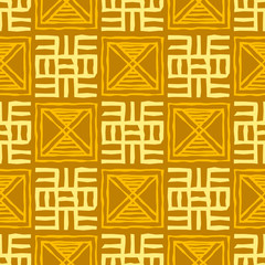 Seamless pattern with Adinkra symbols