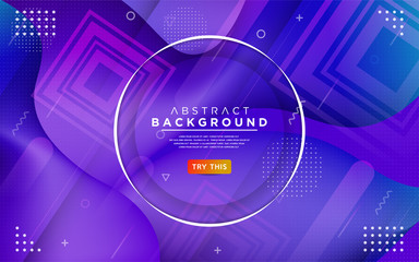 Modern dynamic gradient purple blue background with abstract shape composition.