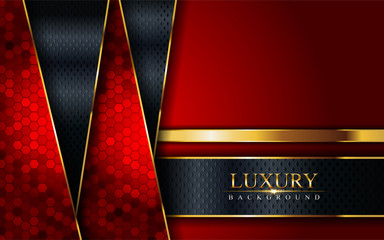 Luxury red, gold and black combination background design.