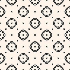 Vector geometric texture. Ornamental seamless pattern. Abstract monochrome background with carved shapes, squares, mosaic elements. Repeat design for decor, fabric, tiling, cloth, textile, furniture