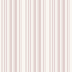 Nahtloses Muster der vertikalen Streifen. Subtile Vektorlinien Textur. Beige und Rose abstrakter geometrischer gestreifter Hintergrund. Dünne und dicke Streifen. Einfaches minimalistisches Pastell-Wiederholungsdesign für Dekor, Tapeten