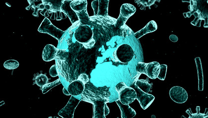 3D render World coronavirus pandemic . Covid19
