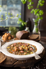 German Lentil and Sausage Soup or Stew