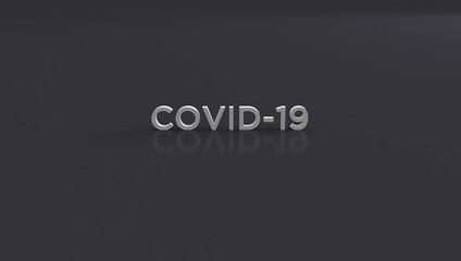Inscription coronavirus text background. COVID-19 3d rendering. Coronavirus outbreak background.