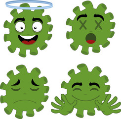 Vector illustration of coronavirus emoticons