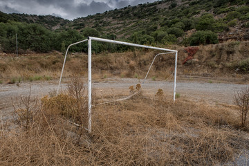 Photo of a soccer stadium. football stadium before the match.