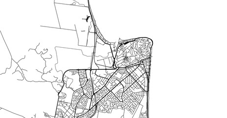 Urban vector city map of Napier, New Zealand