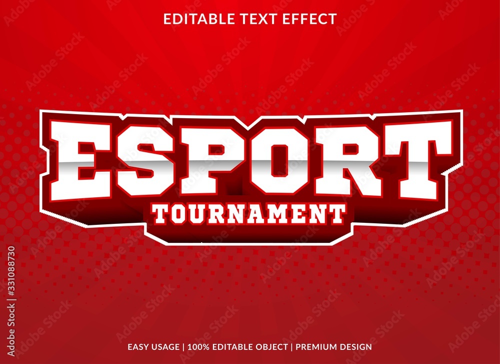Fototapete esport trounament text effect template with 3d style and bold font concept use for brand label and l