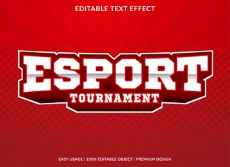 esport trounament text effect template with 3d style and bold font concept use for brand label and logotype sticker