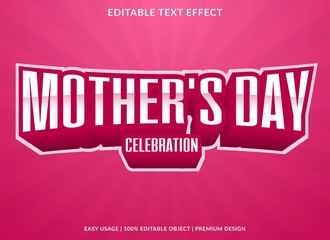 mother's day text effect template with 3d style and bold font concept use for brand label and logotype sticker