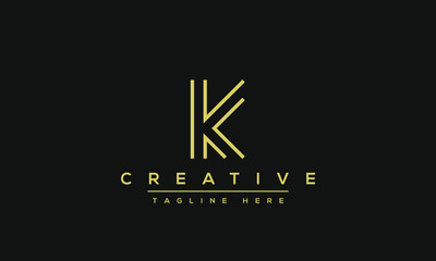 Abstract Monogram letter K Logo design concept. Minimalist k kk creative initial based Vector icon template. Graphic Alphabet Symbol for Corporate Business Company Identity.
