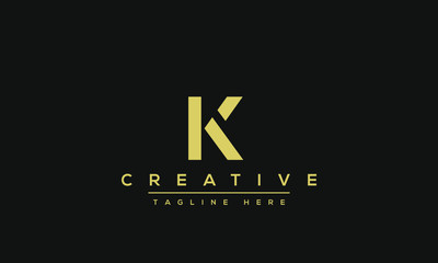 Abstract Monogram letter K Logo design concept. Minimalist k kk creative initial based Vector icon template. Graphic Alphabet Symbol for Corporate Business Company Identity.