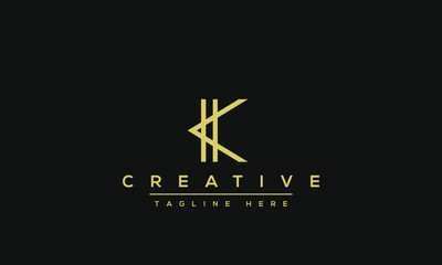Abstract Monogram letter K Logo design concept. Minimalist k kk creative initial based Vector icon template. Graphic Alphabet Symbol for Corporate Business Company Identity.