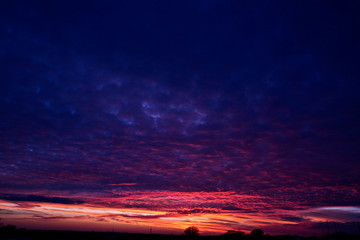 Blue and Pink Sunrise Overlay Clouds