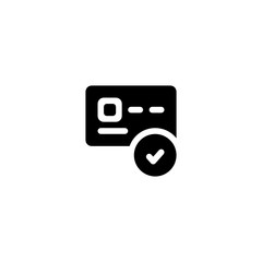 Debit or Credit Card Verified Icon, Logo, Vector