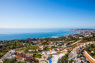 Fototapeta na wymiar Fuengirola. Aerial view of Fuengirola. Costa del Sol, Malaga, Andalusia, southern Spain.