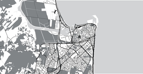 Urban vector city map of Napier, New Zealand