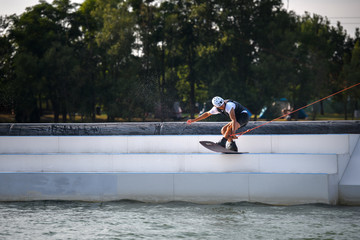 Naklejka premium Wakeboarder in the air, Hungary