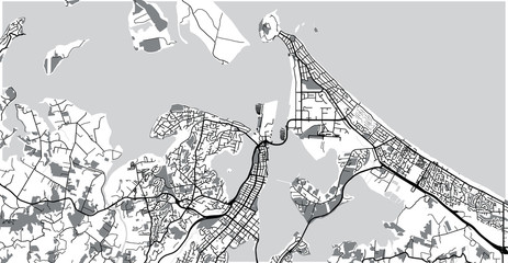 Urban vector city map of Tauranga, New Zealand