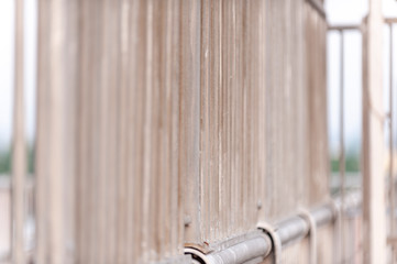 Weathered steel fencing on hurricane barrier