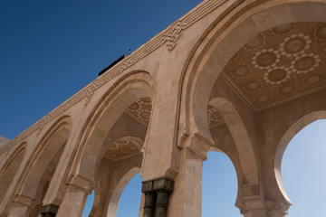 Fototapeta na wymiar Arches Two, Hassan Mosque, Casablanca, Morocco