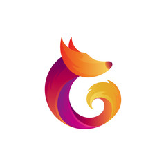 Fototapeta na wymiar Fox logo design, 3d modern style, modern animal mascot logo template, colorful fox vector logo.