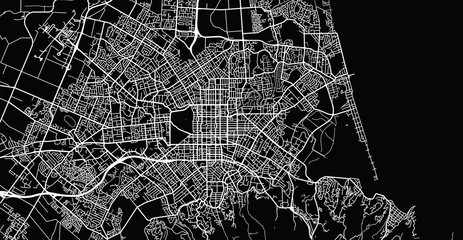 Urban vector city map of Christchurch, New Zealand - obrazy, fototapety, plakaty