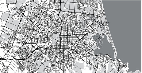 Urban vector city map of Christchurch, New Zealand