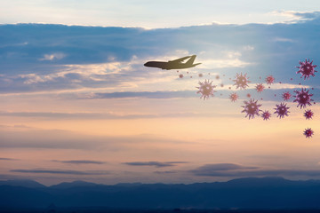 Covid-19 is spreading across the world, concepts of travel, Coronavirus - 2019-nCoV COVID-19, WUHAN virus concept. 3d rendering