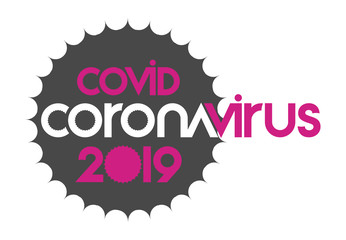 Novel coronavirus COVID-19 - text and symbol. Chinese coronavirus outbreak, Middle East respiratory syndrome coronavirus.