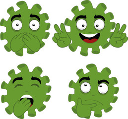 Vector illustration of coronavirus emoticons