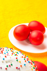 Kulichi, traditional Russian Easter cake with icing