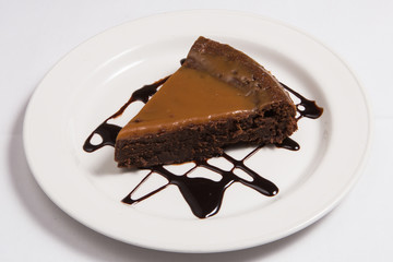 Chocolate and caramel tart