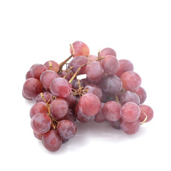 Ripe red grape. Pink isolated on white. With clipping path. Full depth of field.