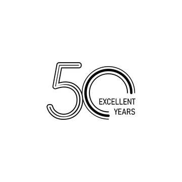 50 Years Excellent Anniversary Celebration Vector Template Design Illustration