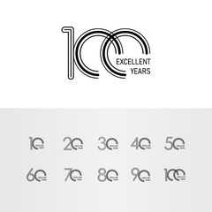 100 Years Excellent Anniversary Celebration Vector Template Design Illustration