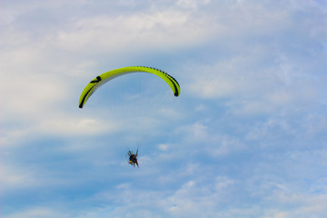 Paragliding in a sunny day