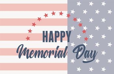 happy memorial day, greeting card with usa flag american celebration