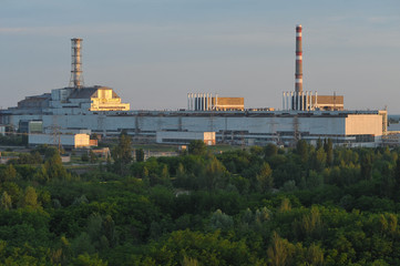 Fototapeta na wymiar General view of Chernobyl nuclear power plant