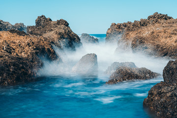 Long Exposure Of Sea Wave with rock