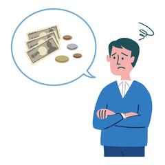 男性　お金　困っている