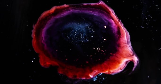 Red eye of god Space Clouds Nebula Texture Background of cosmic galaxy / Fluid Dynamics made of ink and paint / NASA Hubble