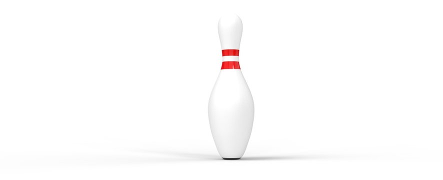Render de pinos de Bowling. Ilustraci&oacute;n de pinos en linea con colores realistas. Fondo minimalista, pinos de boliche.