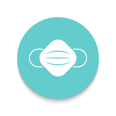 Medical mask icon design isolated on white background. Vector illustration
