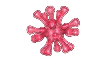 Large Virus , Germ , Bacteria shape. Wireframe  surface .  3D rendering illustration