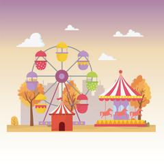fun fair carnival carosuel tent ferris wheel recreation entertainment