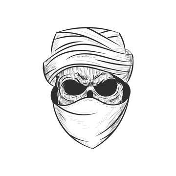 skull sketch evil cranium pericranium brainpan