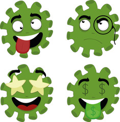 Vector illustration of coronavirus emoticons