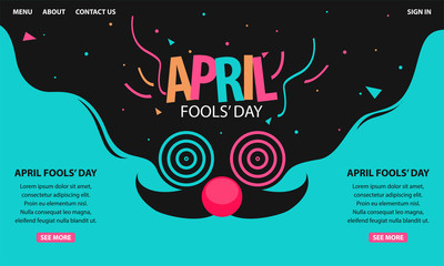 April fools day. Designed for greeting April fools day. Modern landing page - obrazy, fototapety, plakaty